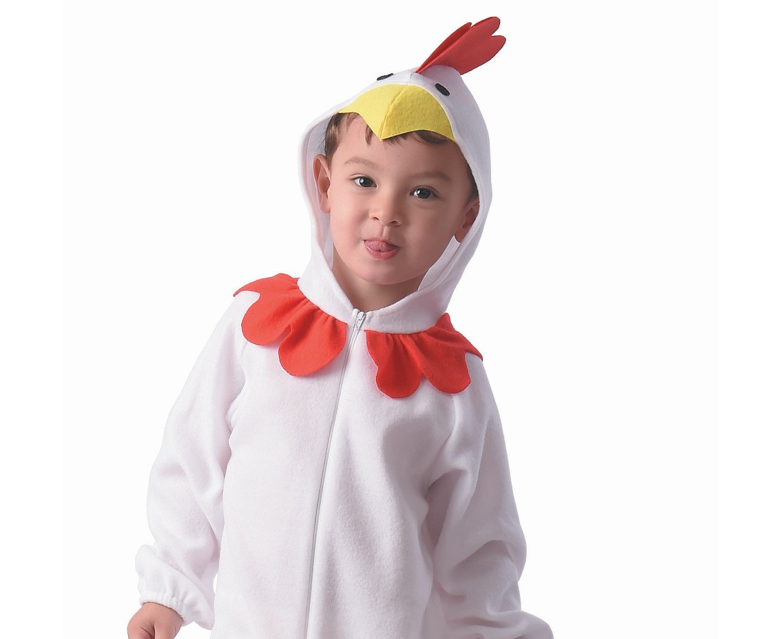 Role play-set for child White Chicken (Hooded jumpsuit, bag), size 92/104 cm